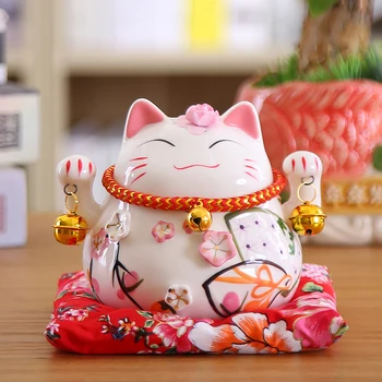 Керамический Счастливый Кот Манеки Неко Бизнес-подарки Fortune Cat Money Feng Shui Craft