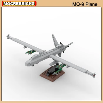 Беспилотный летательный аппарат военной серии WW2 MQ-9 Reaper, модель самолета, Строительные блоки, Кирпичная игрушка в подарок