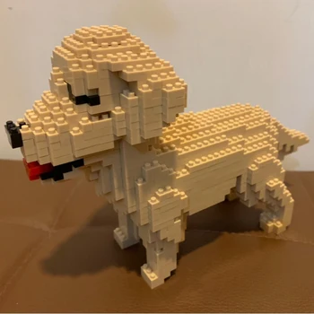 Подставка для собаки Золотистого ретривера Кукла для домашних животных 3D модель Мини Алмазные блоки Кирпичи Строительный Мир животных Игрушка для детей