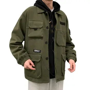Высококачественные мужские пальто 2023, новинка весны, осенние повседневные тонкие куртки-бомберы с несколькими карманами, мужская рабочая одежда, размер Оверсайз M-2XL