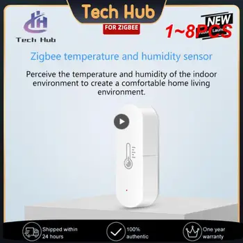 1 ~ 8ШТ Датчик температуры и влажности 1-Tuya, подключенный к дому термометр, работает с помощником Smart Life Alexa