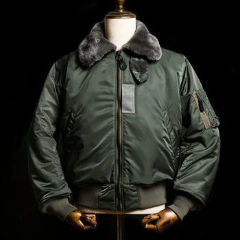 B15D-0001 Высококачественная Хлопчатобумажная Куртка Большого Размера, Повседневное Стильное Пальто С Шерстяным Воротником и Подкладкой B15