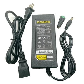 Штепсельная вилка ЕС от 100-240 В переменного тока до 12 В постоянного тока 7A, шнур-адаптер для светодиодной ленты / С разъемом
