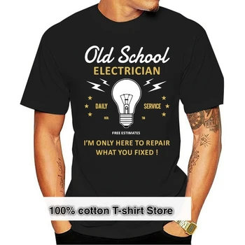 2019 Модная забавная новинка, шутка, электрик старой школы, мужская футболка, топ, футболки инженера-электрика