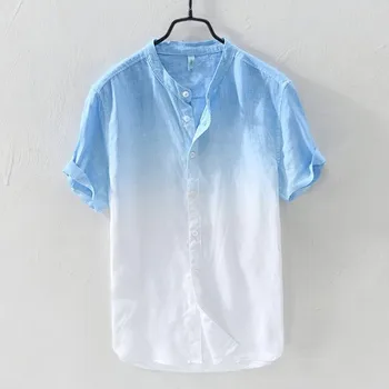 Мужская градиентная рубашка с короткими рукавами shirt Blue