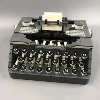 3D модель, мини-блоки, кирпичи, строительная ретро-машинка, английская механическая пишущая машинка, маркировочная машинка, клавиатура, игрушка для детей