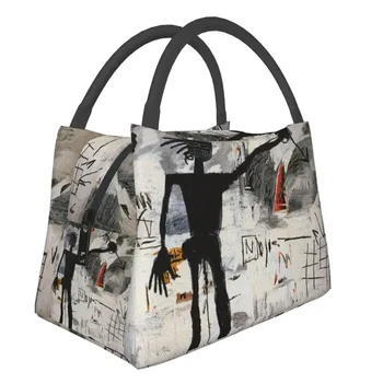 Женская сумка для ланча с автопортретом, портативный термоохладитель Jean Michel Basquiats, коробка для бенто для рабочего пикника