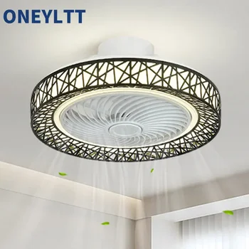 Потолочный светильник Bird's Nest, потолочный светильник для спальни, ресторан, невидимый потолочный вентилятор, светодиодный светильник с вентилятором, потолочный светильник