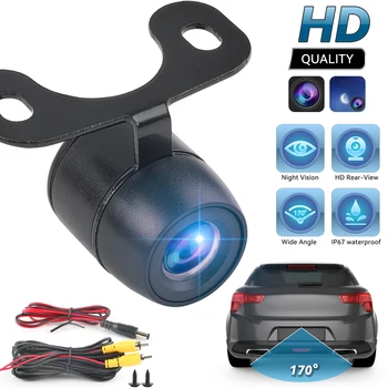 Универсальная HD автомобильная резервная камера заднего вида для парковки автомобиля заднего вида ночного видения IP67 Водонепроницаемый стеклянный объектив с широким углом обзора 170 градусов