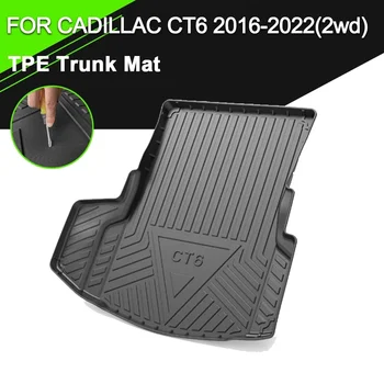 Коврик для задней крышки багажника автомобиля Резиновый TPE Нескользящий Водонепроницаемый Аксессуары для грузовых лайнеров для Cadillac CT6 2016-2022 с двумя приводами