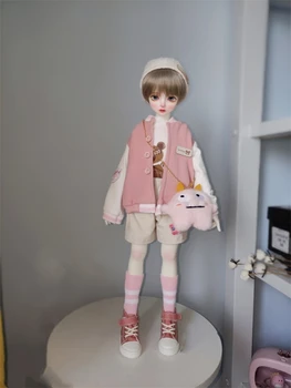 Одежда для куклы BJD 1/4 размера, милая кукольная розовая одежда, пальто, одежда для куклы BJD, 1/4 комплекта, аксессуары для куклы (4 балла)