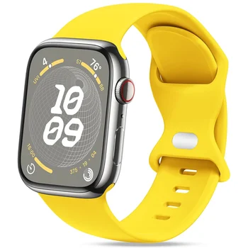 Силиконовый ремешок для Apple Watch ремешок 44 мм 45 мм 40 мм 41 мм 44 45 мм спортивный браслет iwatch series 8 7 6 5 4 SE 9 Ultra 2 ремешка 49 мм