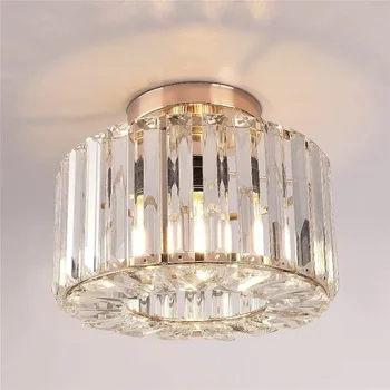 Современный светодиодный потолочный светильник с кристаллами для прихожей, гостиной, столовой и спальни, модное простое украшение дома