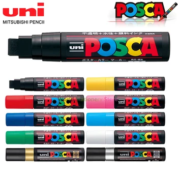 1шт Японский маркер UNI POSCA PC-17K Граффити, ПОП-плакат, рекламная ручка, 15 мм Ручка с большой головкой на водной основе, художественные принадлежности