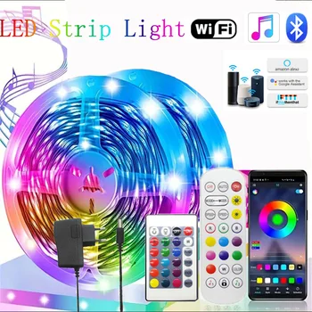 WIFI Светодиодные Ленты RGB 5050/2835 12V Bluetooth APP control 5M-20M LED Гибкое Диодное Украшение Для Гостиной Лампа Лента