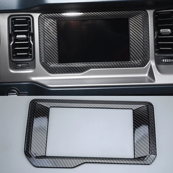 Центральная консоль автомобиля GPS Навигационная панель Рамка Накладка Наклейка подходит для Ford Bronco 2021 2022 из углеродного волокна