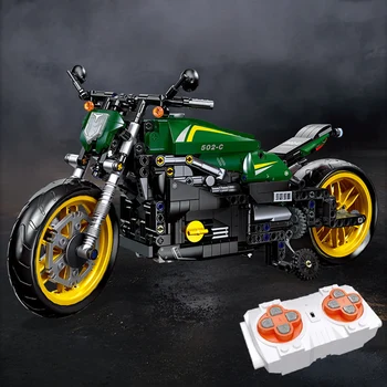 Высокотехнологичный гоночный мотоцикл Benali 502-c, локомотив, строительные блоки, модель с силовой сборкой, кирпичи 