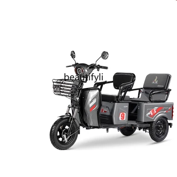 Электрический трехколесный велосипед, бытовой небольшой электромобиль с навесом для пожилых людей, чтобы забрать детский аккумуляторный автомобиль
