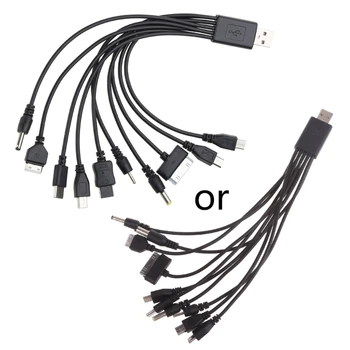 Универсальный USB-кабель с несколькими разъемами, кабель-адаптер USB, кабель для передачи данных, шнур 10 в 1