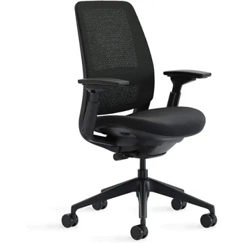 Офисное кресло серии 2 - эргономичное рабочее кресло на колесиках для ковролина - с поддержкой спины, регулировкой веса, подлокотниками