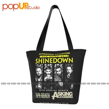 Shinedown Papa Roach Asking Alexandria Tour 2019 Сумки для поездок на работу из полиэстера Сумка для покупок Сумка для продуктов