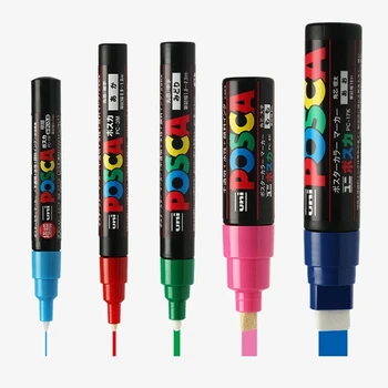 Ручка-маркер UNI Posca для смешивания красок 5 размеров PC-1M /3M / 5M / 8K / 17K Цветные маркеры для рисования граффити, рекламный плакат ручки