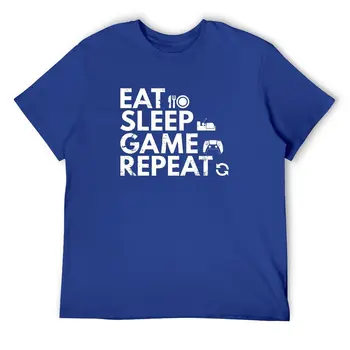 Футболка Eat Sleep Game, эстетичные футболки, винтажные футболки с круглым вырезом, Летние мужские дизайнерские топы, большие размеры 5XL 6XL