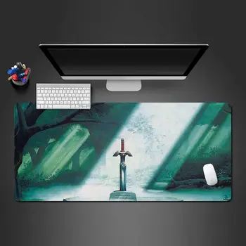 Игровой Коврик Для Мыши Sunshine Forest Sword с Прошитыми Краями, Нескользящий Резиновый Водонепроницаемый Коврик для Мыши для Ноутбука PC Office 900x400mm