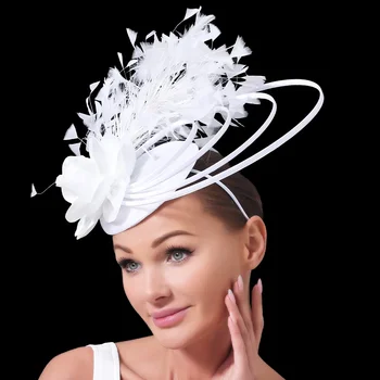 Новая Элегантная Шляпа невесты в церкви Fascinators, женская повязка на голову, Вечерние Чайные Шляпки, Сетчатые Аксессуары для волос