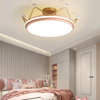 Светодиодный потолочный светильник в форме короны Потолочные светильники для детской гостиной, спальни, Фойе, столовой, домашнего декора в помещении. Освещение