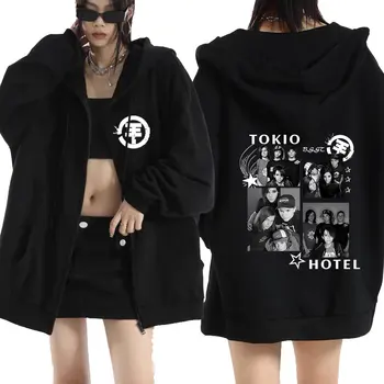Панк-рок-группа Tokio Hotel Beyond The World Tour 2023 Толстовка На молнии Мужская Модная куртка Толстовки На молнии Хип-Хоп Уличная Одежда