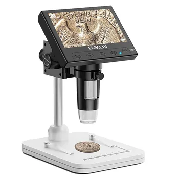 EDM4 4,3-дюймовый ЖК-Цифровой Монетный Микроскоп 1000x с Монетной Лупой с 8 Регулируемыми светодиодными Лампами, совместимый с ПК для Windows