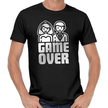 Веселая футболка для мальчишника Game Over Jga для свадьбы жениха и женатой вечеринки