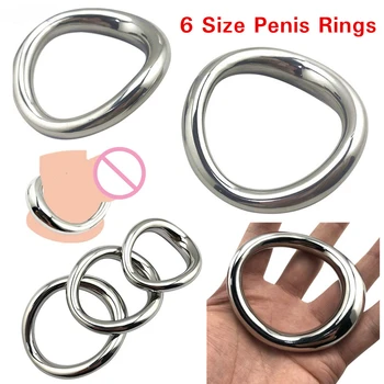 Металлические кольца для пениса и члена из нержавеющей стали, вес для мошонки, Эротические секс-игрушки для мужчин, кольцо для члена, БДСМ, Бондаж, кольца для члена, Товары для взрослых