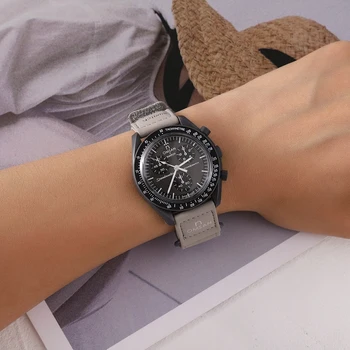 Мужские часы Спортивные кварцевые наручные часы Женские часы серии Planet для мужчин Кожаный ремешок для наручных часов для женщин Модные часы
