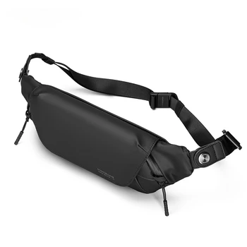 Мужская спортивная сумка на грудь, пояс, простой дизайн, водонепроницаемая сумка для бега, черная легкая сумка через плечо