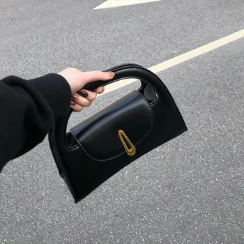 Ins Премиум и нишевый дизайн, черная сумка-тоут, французская винтажная сумка в виде песочных часов, цепочка, маленькая сумка через плечо, женская сумка