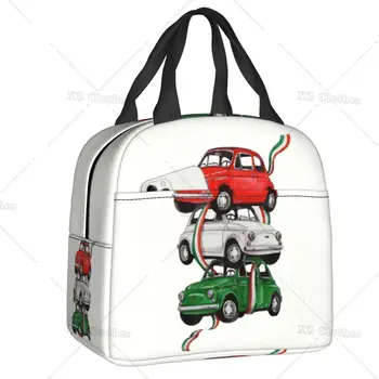 Винтажная автомобильная сумка для ланча с флагом Италии для кемпинга, путешествия, Итальянская гордость, холодильник, Изолированный ланч-бокс, сумки-тоут для мужчин, женщин, детских поездок