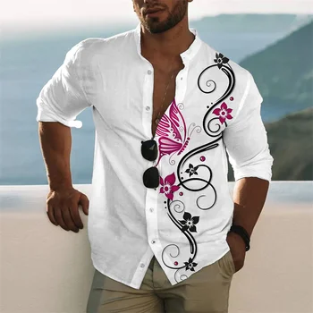 Мужская повседневная спортивная рубашка для фитнеса с отворотом, уличный топ на пуговицах с длинным рукавом, Весна-лето, 2023, последняя мода, простые