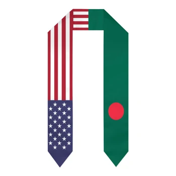 Выпускной пояс Бангладеш и США, Палантины с флагом Соединенных Штатов, шали, обертывания для выпускников, подарки для Международной студенческой гордости Scraf