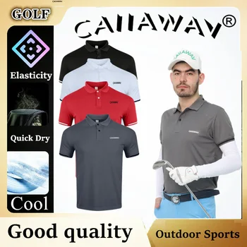 Аутентичная Мужская футболка для гольфа CAIIAWAV Golf С коротким рукавом, мужская рубашка ПОЛО для гольфа С коротким рукавом, Дышащая и Быстросохнущая