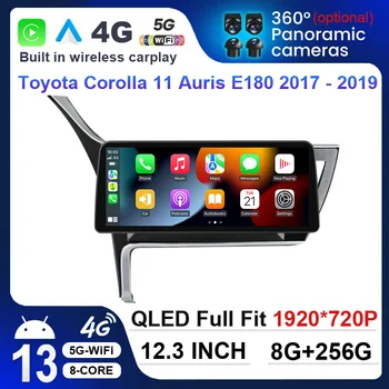 12,3-Дюймовый Мультимедийный Видеоплеер Для Toyota Corolla 11 Auris E180 2017-2019 Автомобильное Радио GPS Навигация Android 13 Головное Устройство