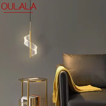 Подвесная люстра из латуни OULALA, Светодиодная, 3 цвета, Золото, Медь, Подвесные светильники для современного дома, гостиной, спальни