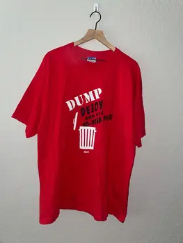 1990-е Свалка Деджоя И Его 10-летний план Сохранения и защиты Красная рубашка 90-х VTG 3XL с длинными рукавами