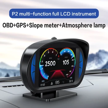 Универсальный головной дисплей для бензинового автомобиля или электромобиля, ЖК-прибор, многофункциональный Obd Gps, измеритель наклона, Атмосферная лампа. Дисплей