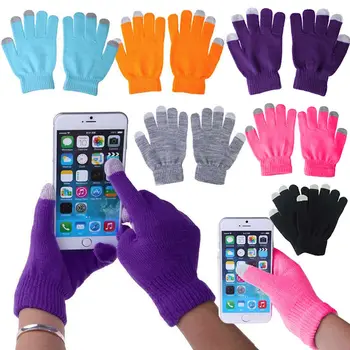 Зимние теплые емкостные трикотажные перчатки унисекс, грелка для рук для смартфона с сенсорным экраном, Высококачественные Женские перчатки Guantes Mujer
