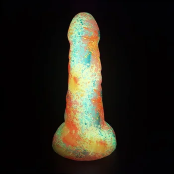 Светящийся фаллоимитатор Анальная пробка Многоцветный силикон, Светящиеся в темноте Фаллоимитаторы Секс-игрушки для взрослых Для женщин, игрушки для мастурбации, Анальные пробки для флирта