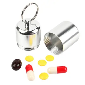 Контейнер для таблеток для путешествий, герметичный органайзер для таблеток из алюминиевого сплава, принадлежности для хранения с силиконовым уплотнительным кольцом для ватных тампонов, конфет