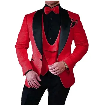 Мужской костюм-тройка, приталенный костюм, Новый мужской повседневный деловой Корейский костюм, комплект мужского костюма, комплект мужского мужского костюма, 3 предмета
