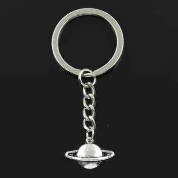 Модное Кольцо для ключей диаметром 30 мм, Металлическая Цепочка для ключей, ювелирные Изделия, Покрытые Античным Серебром, Подвеска Saturn Planet Spark 20x13 мм